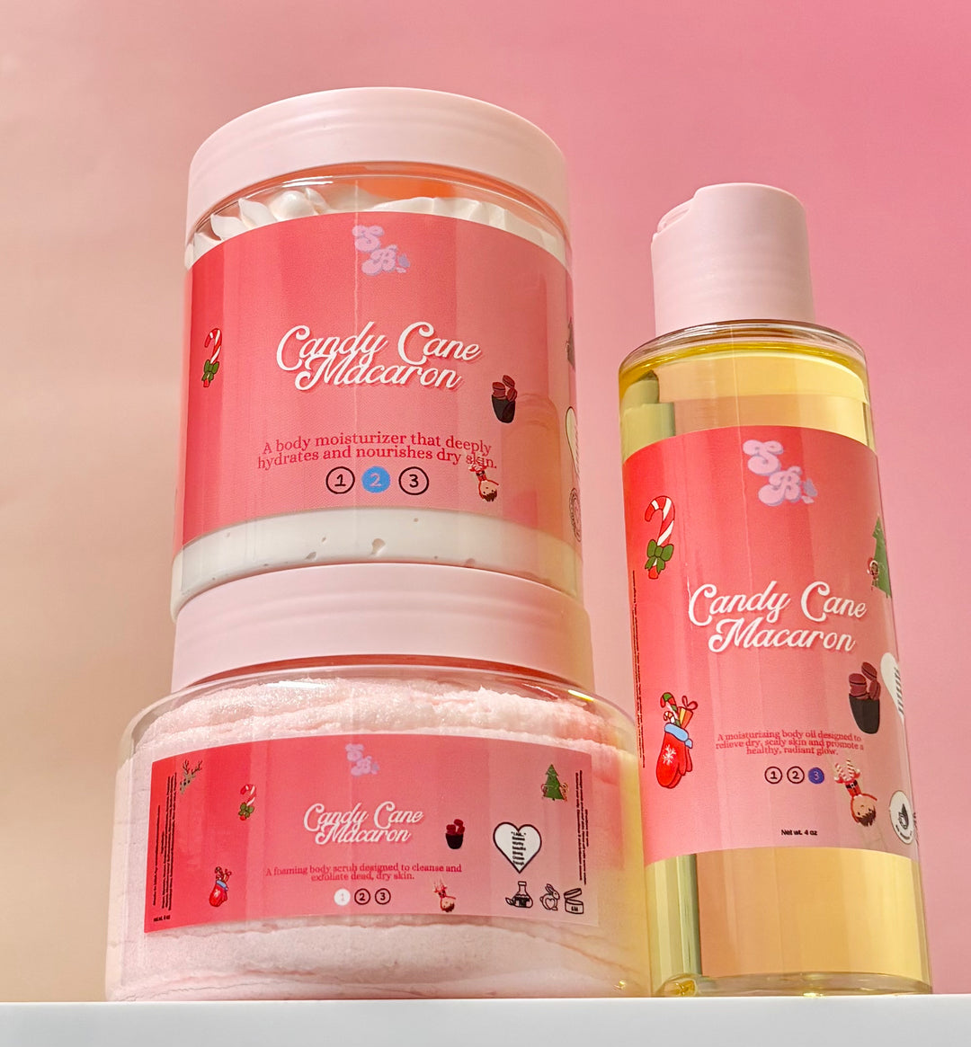 Candy Cane Macaron Body Bundle